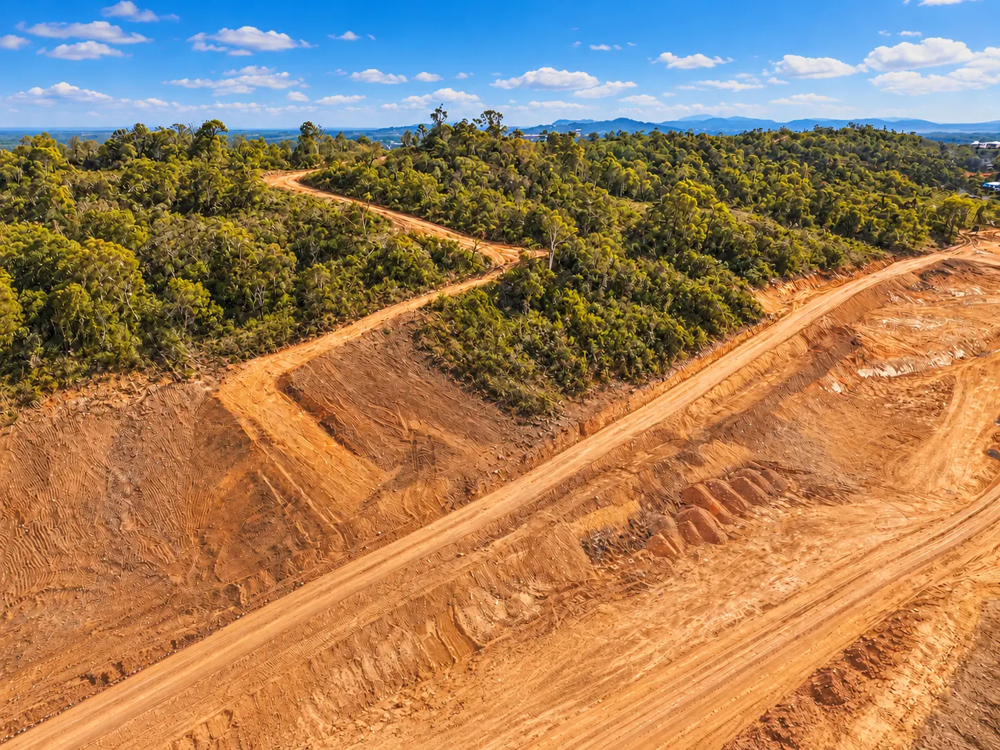 Earthworks beside bushland at Stages 19 & 20, Beyside, Bushland Beach