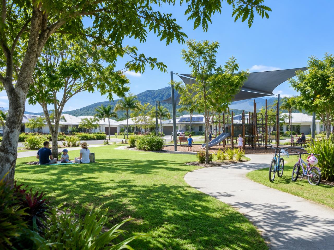 Park and playground within a Swanland Group residential community in Townsville